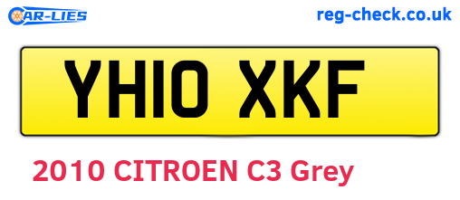 YH10XKF are the vehicle registration plates.