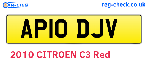 AP10DJV are the vehicle registration plates.