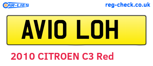 AV10LOH are the vehicle registration plates.