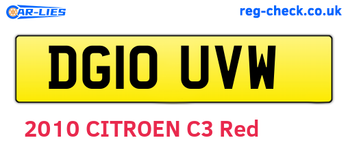 DG10UVW are the vehicle registration plates.