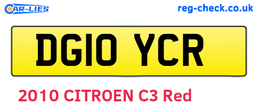 DG10YCR are the vehicle registration plates.