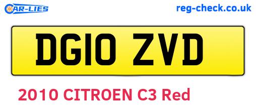 DG10ZVD are the vehicle registration plates.