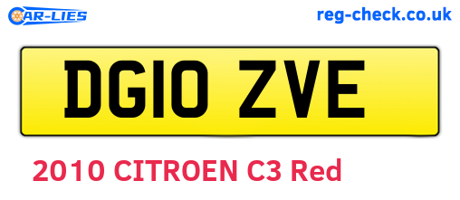 DG10ZVE are the vehicle registration plates.