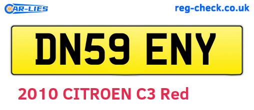 DN59ENY are the vehicle registration plates.