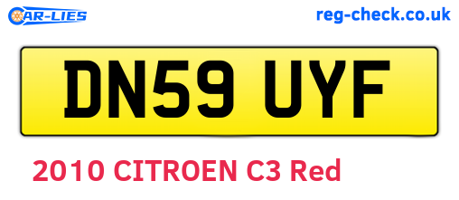 DN59UYF are the vehicle registration plates.