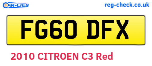 FG60DFX are the vehicle registration plates.