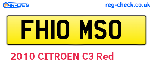 FH10MSO are the vehicle registration plates.