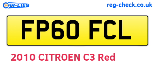FP60FCL are the vehicle registration plates.