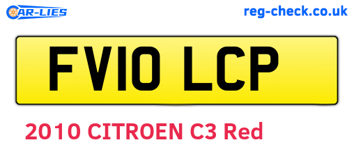 FV10LCP are the vehicle registration plates.