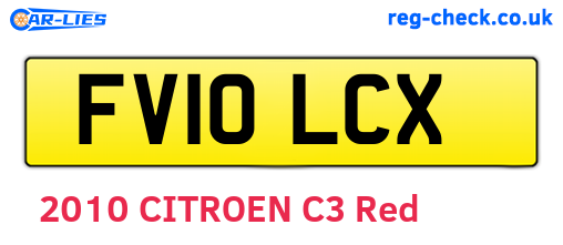 FV10LCX are the vehicle registration plates.