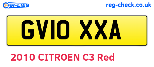 GV10XXA are the vehicle registration plates.