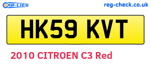 HK59KVT are the vehicle registration plates.