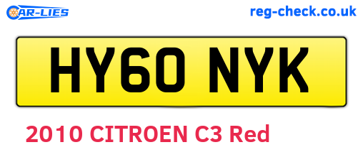 HY60NYK are the vehicle registration plates.