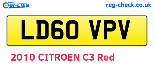 LD60VPV are the vehicle registration plates.