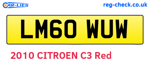 LM60WUW are the vehicle registration plates.