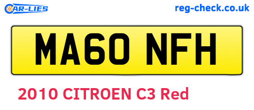 MA60NFH are the vehicle registration plates.