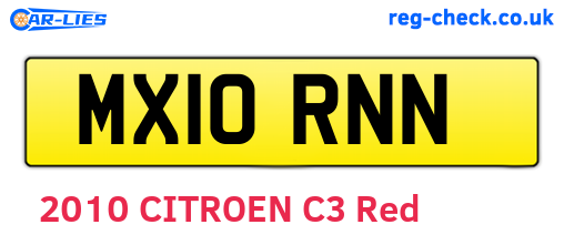 MX10RNN are the vehicle registration plates.