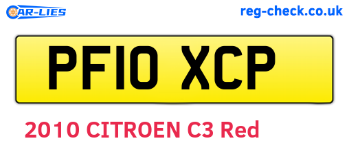 PF10XCP are the vehicle registration plates.