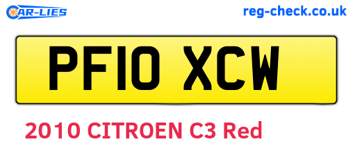 PF10XCW are the vehicle registration plates.