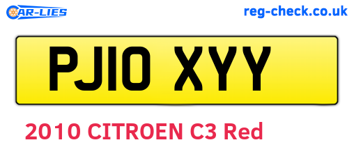 PJ10XYY are the vehicle registration plates.
