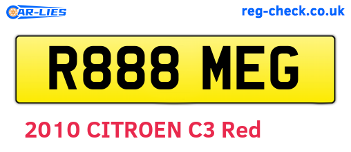 R888MEG are the vehicle registration plates.