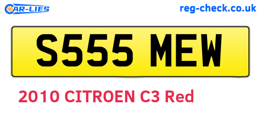 S555MEW are the vehicle registration plates.