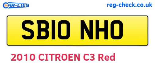 SB10NHO are the vehicle registration plates.