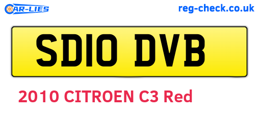 SD10DVB are the vehicle registration plates.