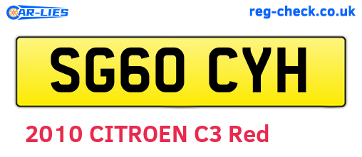 SG60CYH are the vehicle registration plates.
