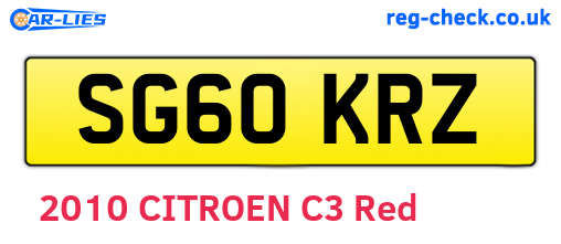 SG60KRZ are the vehicle registration plates.
