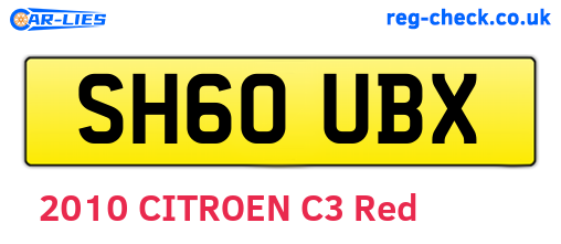 SH60UBX are the vehicle registration plates.