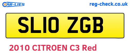 SL10ZGB are the vehicle registration plates.