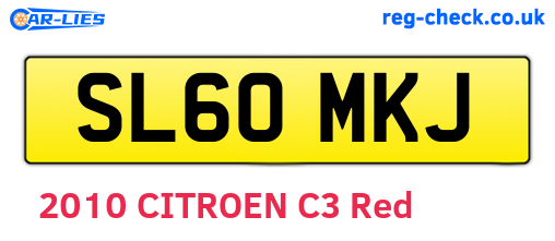 SL60MKJ are the vehicle registration plates.