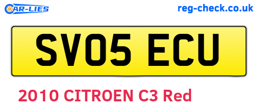 SV05ECU are the vehicle registration plates.