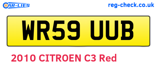 WR59UUB are the vehicle registration plates.