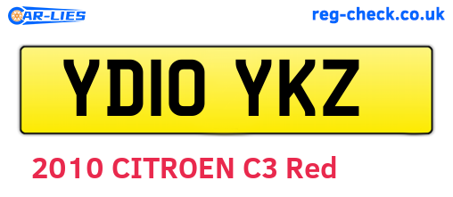 YD10YKZ are the vehicle registration plates.