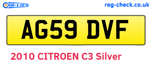 AG59DVF are the vehicle registration plates.