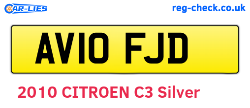 AV10FJD are the vehicle registration plates.