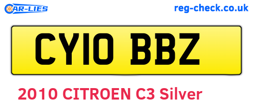 CY10BBZ are the vehicle registration plates.