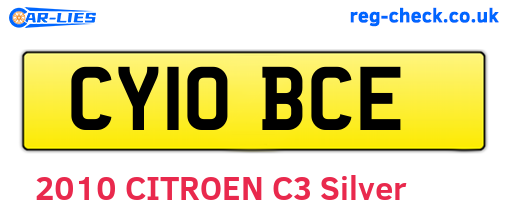 CY10BCE are the vehicle registration plates.