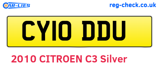 CY10DDU are the vehicle registration plates.