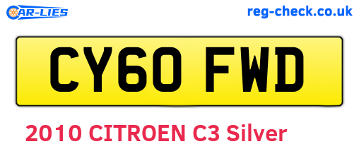 CY60FWD are the vehicle registration plates.