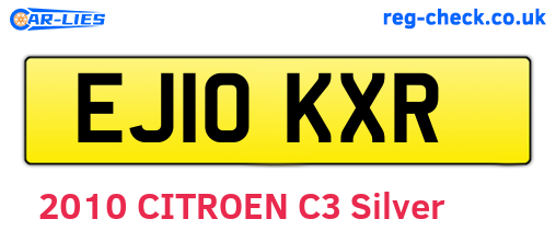 EJ10KXR are the vehicle registration plates.
