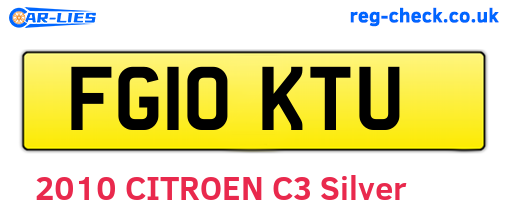 FG10KTU are the vehicle registration plates.