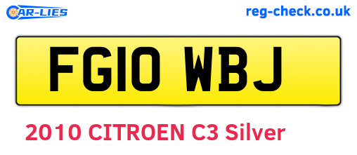 FG10WBJ are the vehicle registration plates.