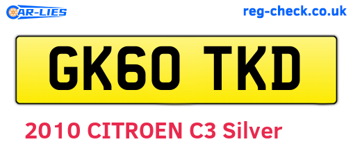 GK60TKD are the vehicle registration plates.