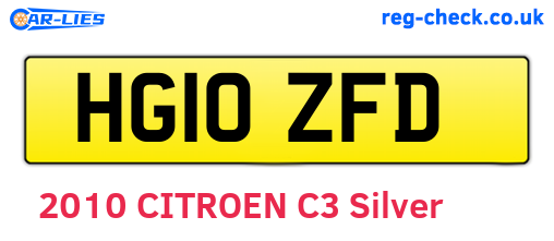 HG10ZFD are the vehicle registration plates.