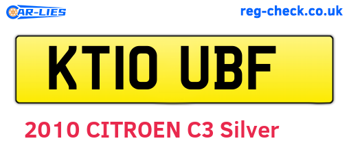 KT10UBF are the vehicle registration plates.