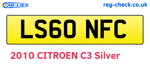 LS60NFC are the vehicle registration plates.