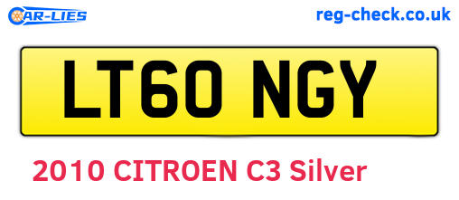 LT60NGY are the vehicle registration plates.
